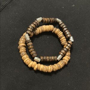 Earthy Brown and Tan Double-Strand Bracelet